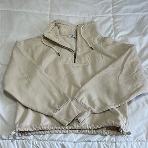 Beige Quarter-Zip Pullover